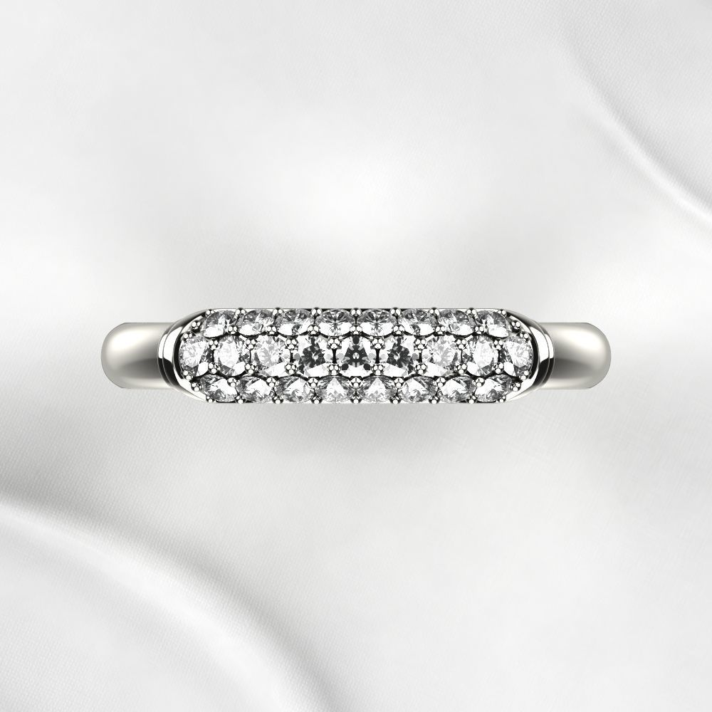 Elegant Pave Gems Gold Ring 3D print model_13