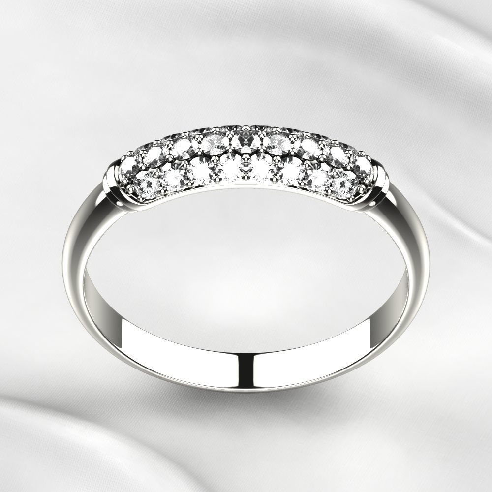 Elegant Pave Gems Gold Ring 3D print model_12