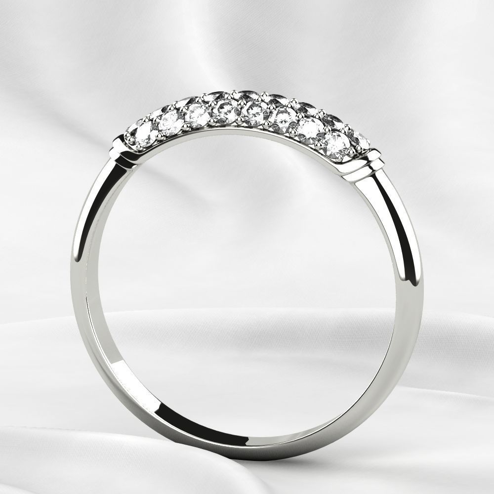 Elegant Pave Gems Gold Ring 3D print model_15