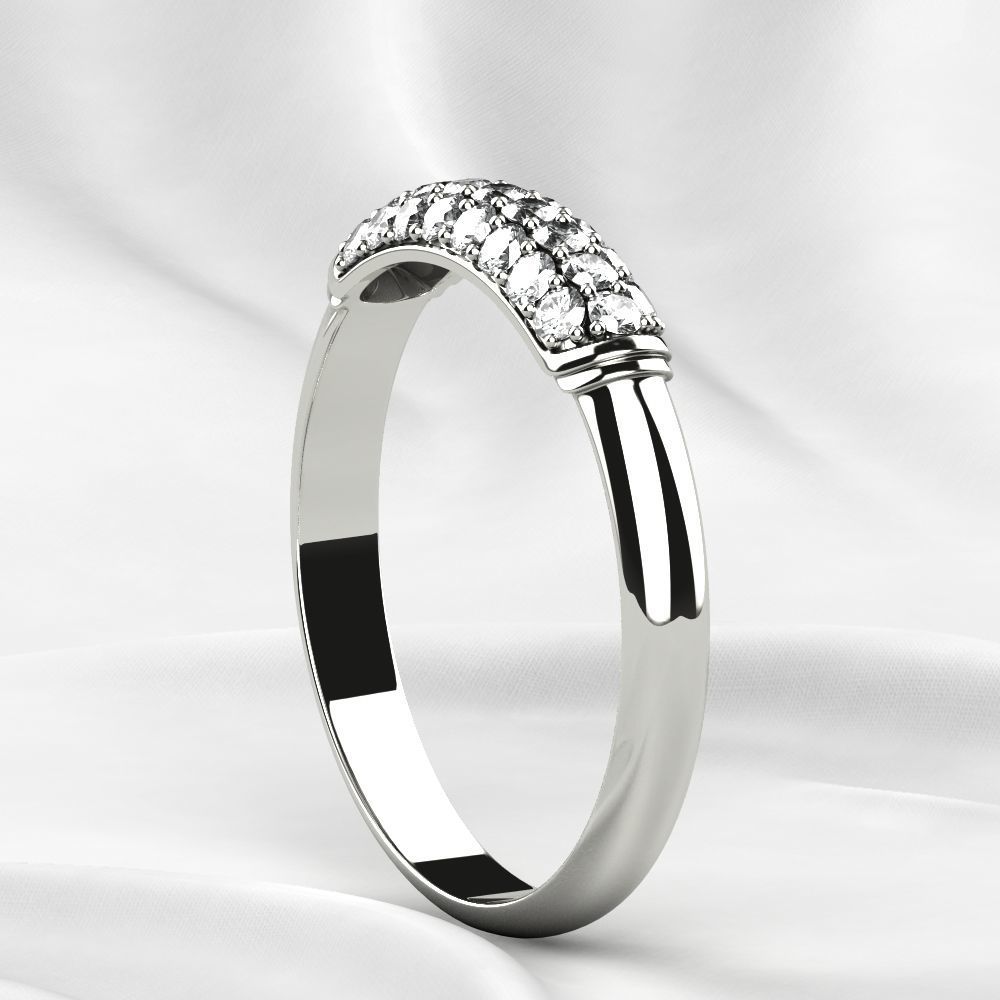 Elegant Pave Gems Gold Ring 3D print model_18