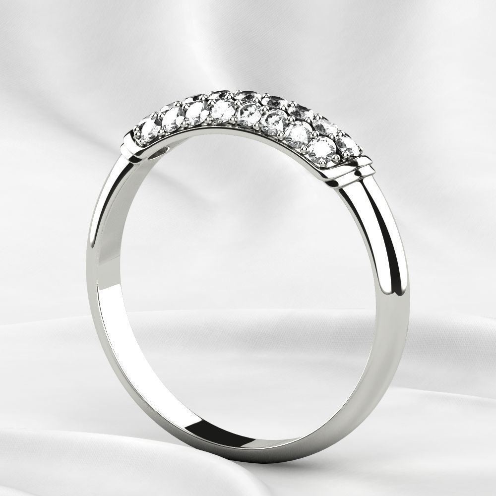 Elegant Pave Gems Gold Ring 3D print model_16