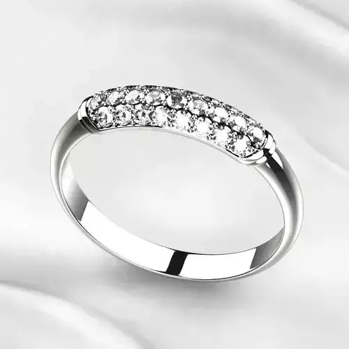 Elegant Pave Gems Gold Ring