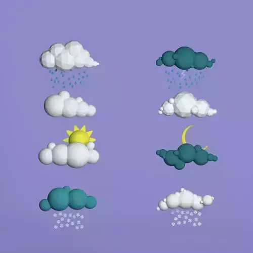 48 Low Poly Clouds Bundle Low-poly 3D model 48 Low Poly Clouds Bundle Low-poly 3D model