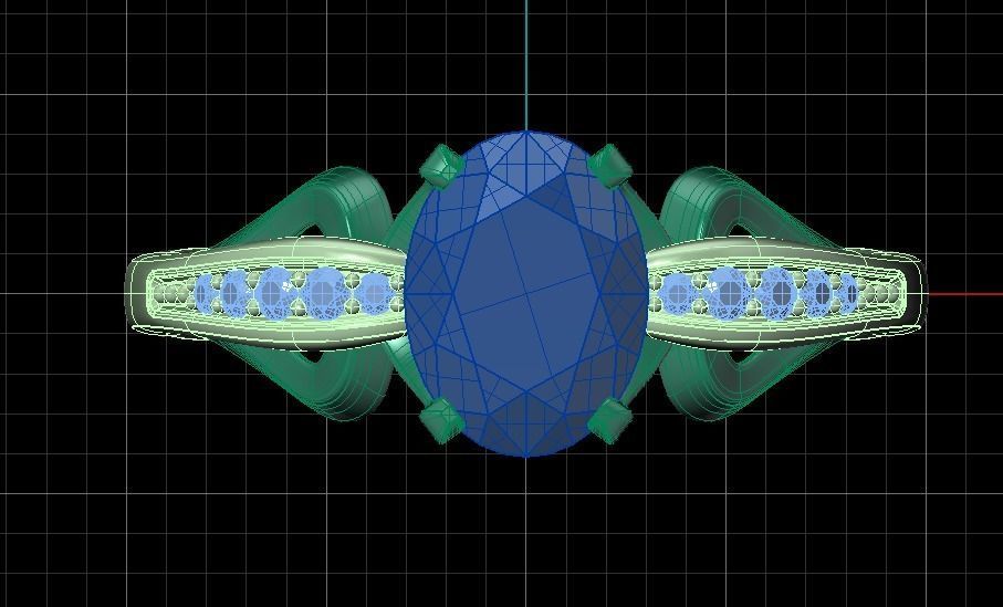 ring oval 8x6 3D print model_1