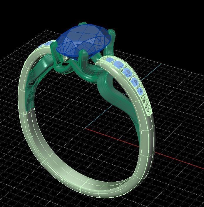ring oval 8x6 3D print model_3