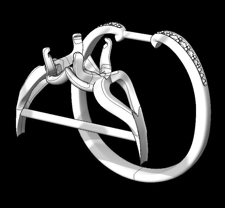 ring oval 8x6 3D print model_2