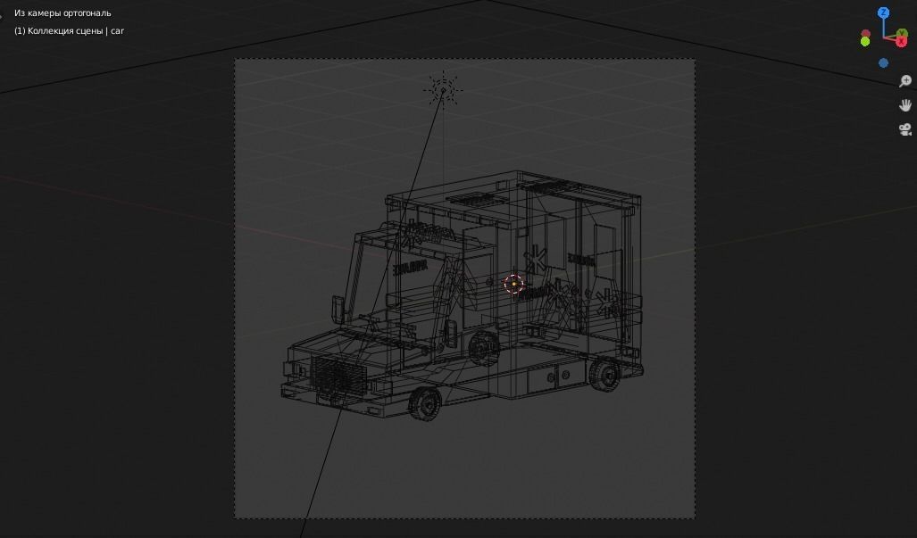 Cartoon Ambulance Low-poly 3D model_7