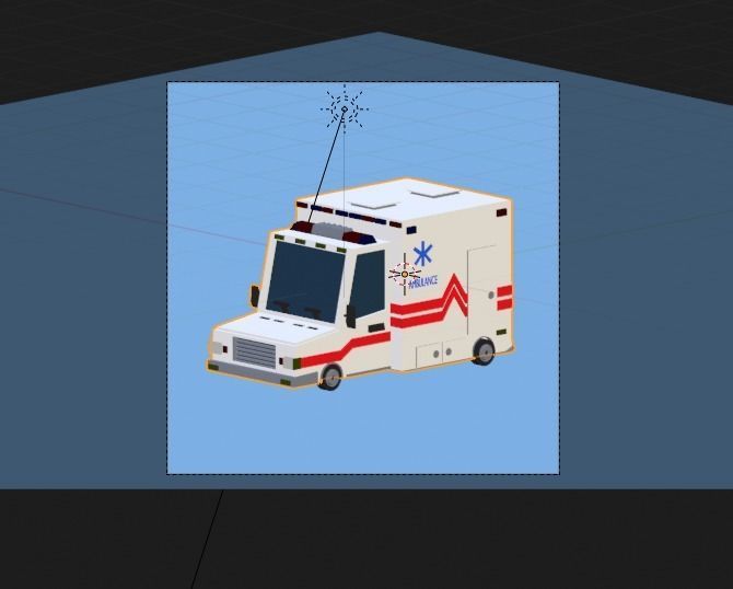 Cartoon Ambulance Low-poly 3D model_2