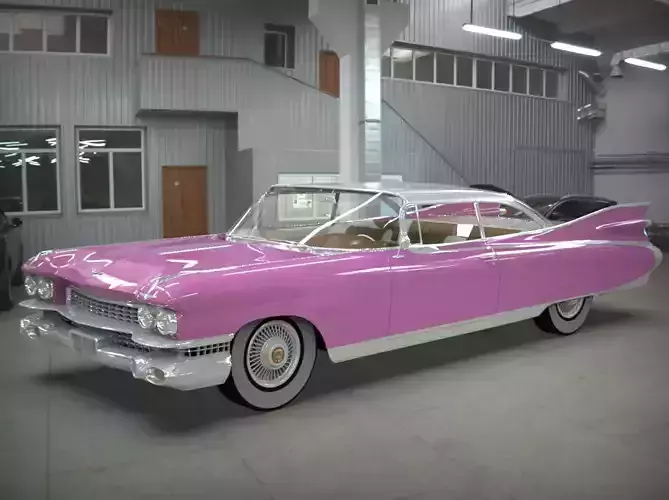 Cadillac coupe de ville 1959 3d model Low-poly 3D model