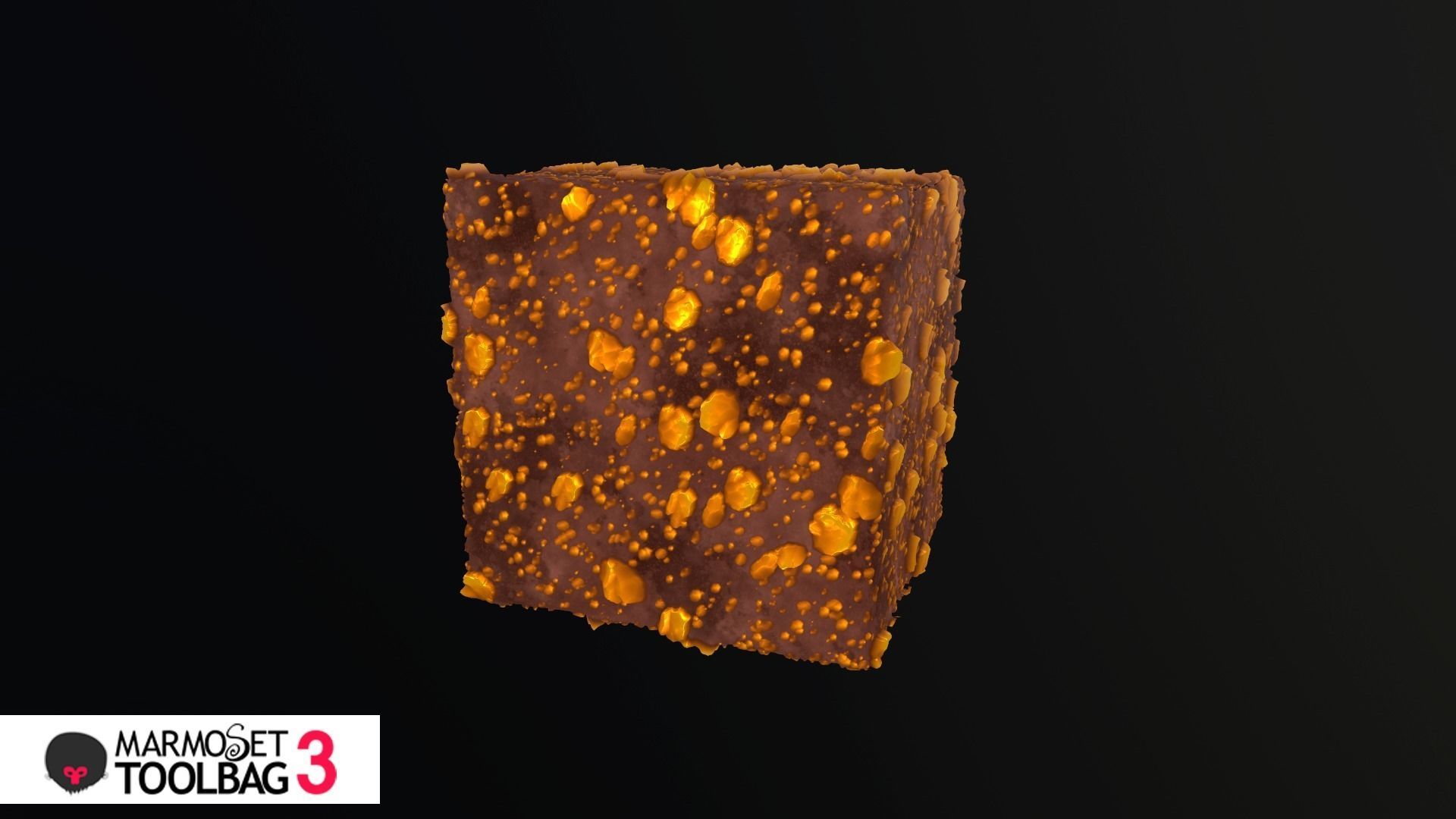 Stylized Gold Ore In Ground Texture_7