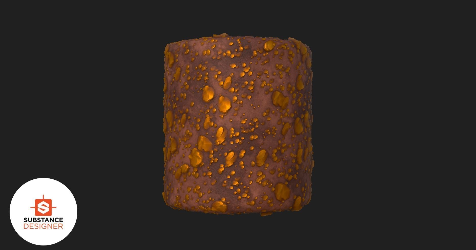 Stylized Gold Ore In Ground Texture_2