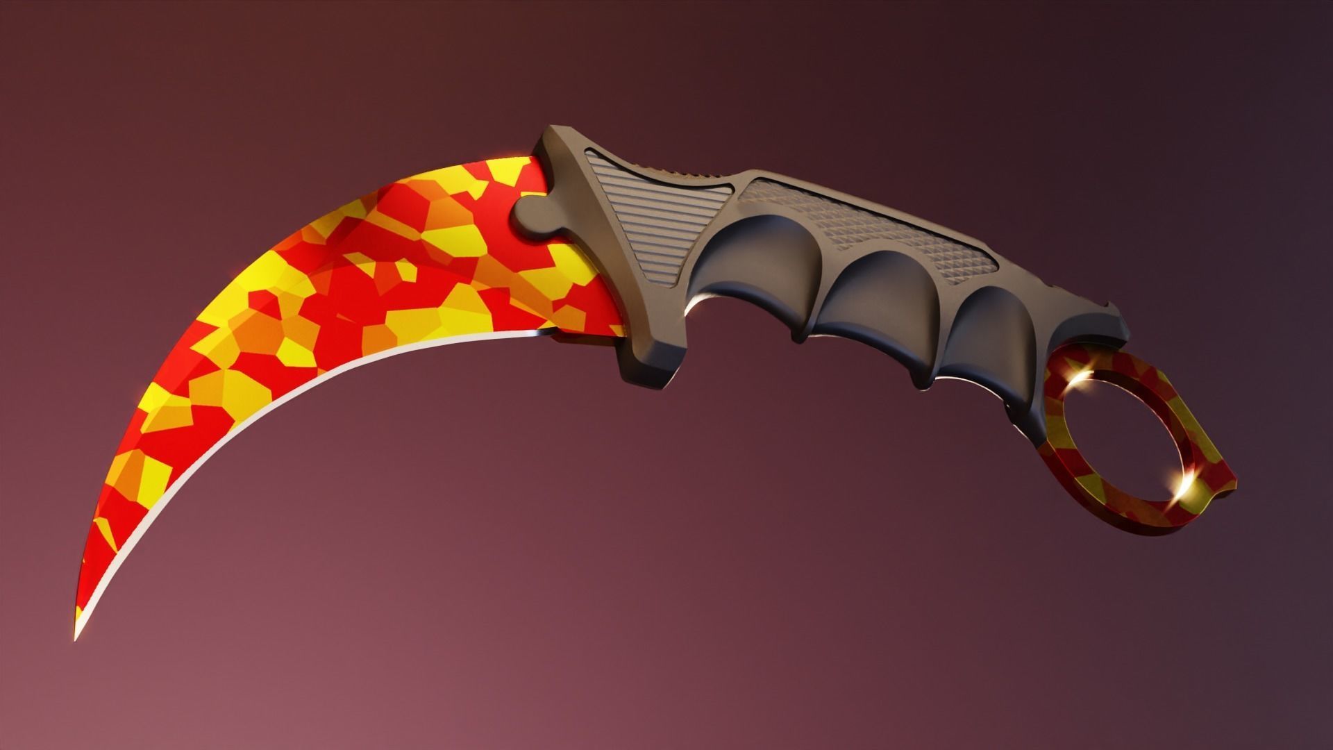 karambit knife - PBR Low-poly 3D model_9
