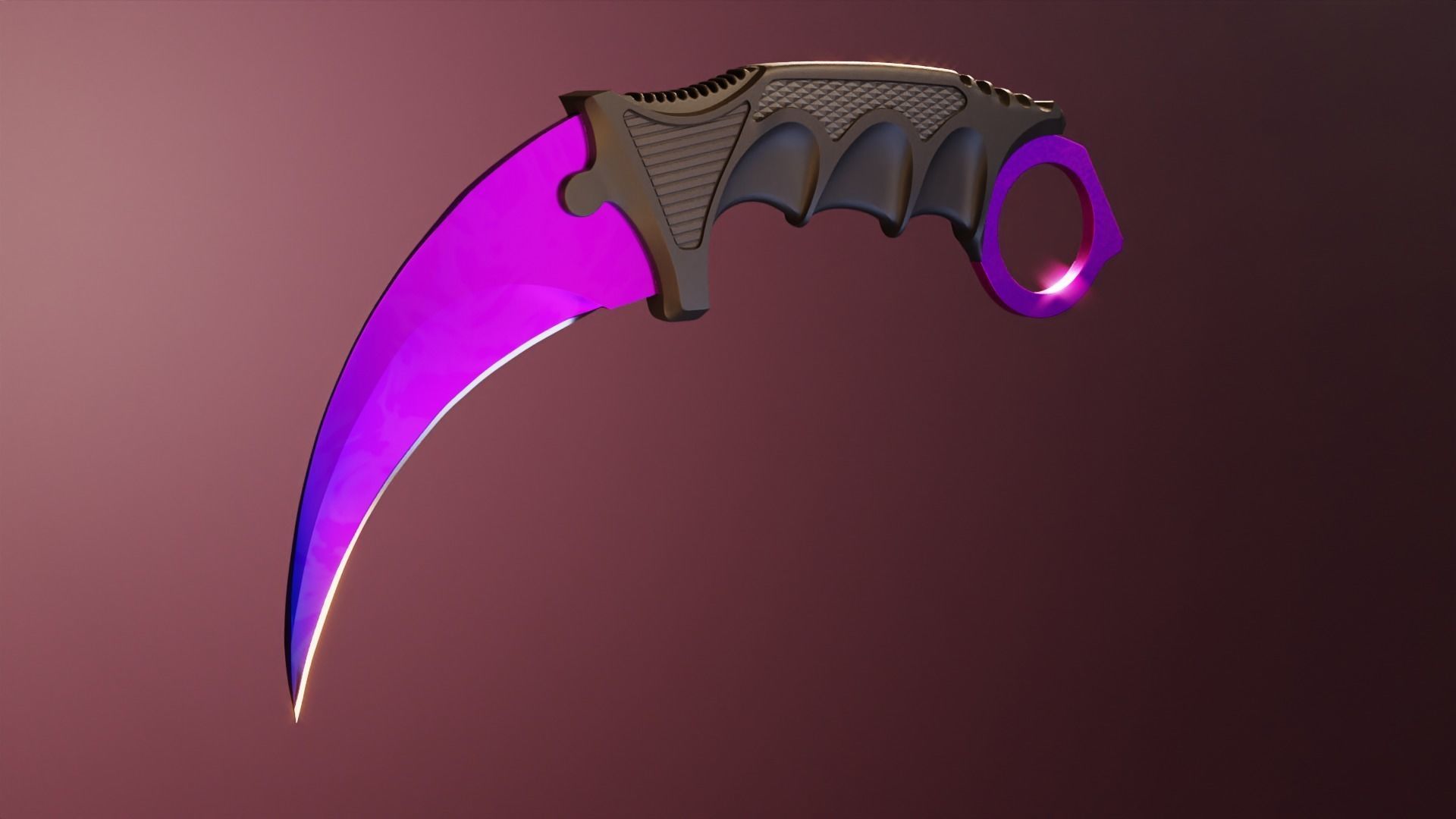 karambit knife - PBR Low-poly 3D model_11