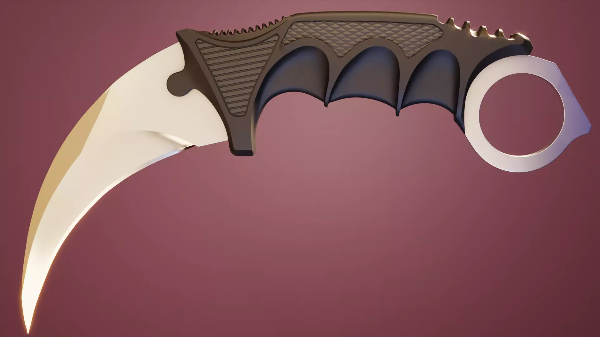 karambit knife - PBR Low-poly 3D model_0