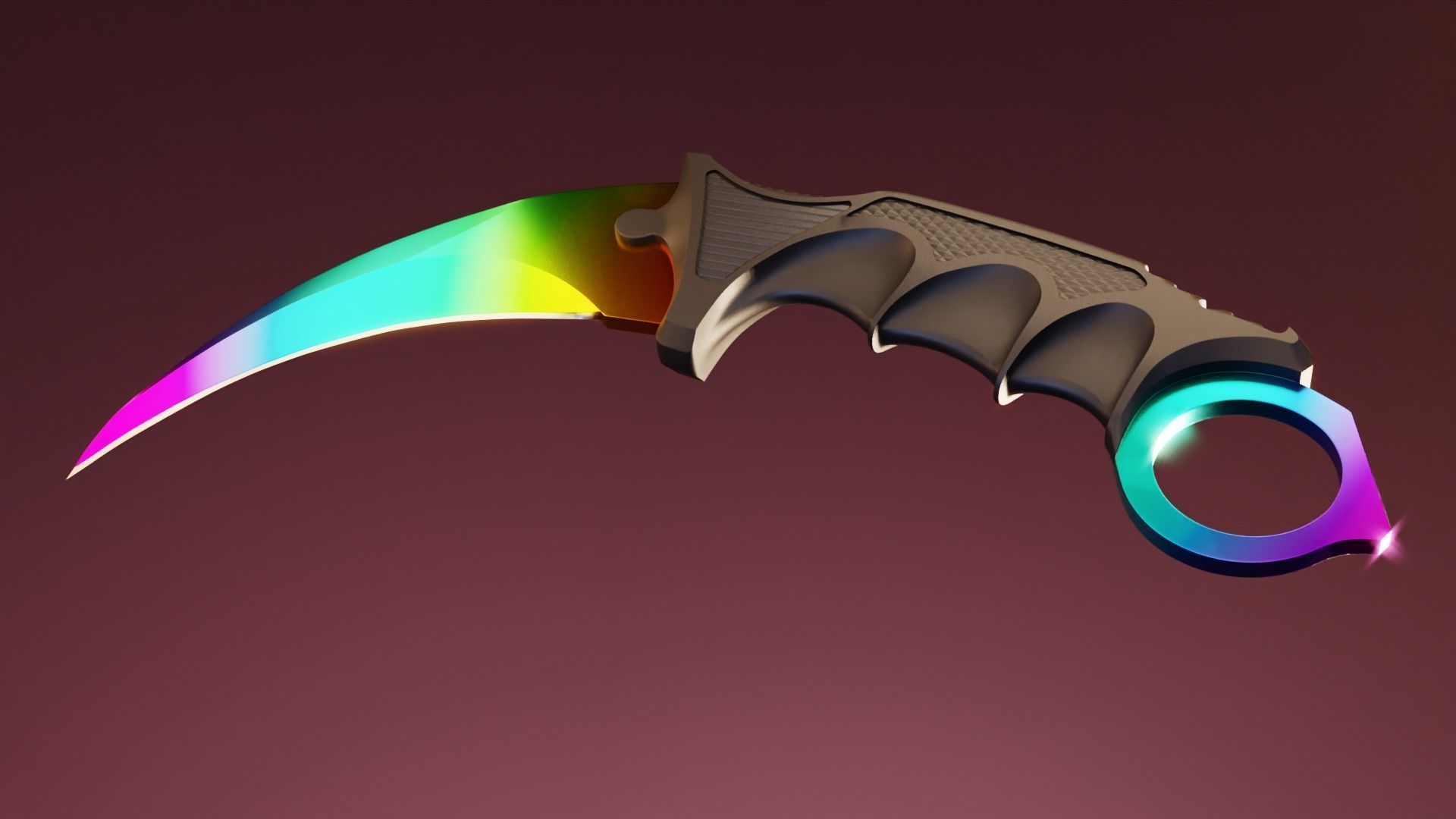 karambit knife - PBR Low-poly 3D model_7