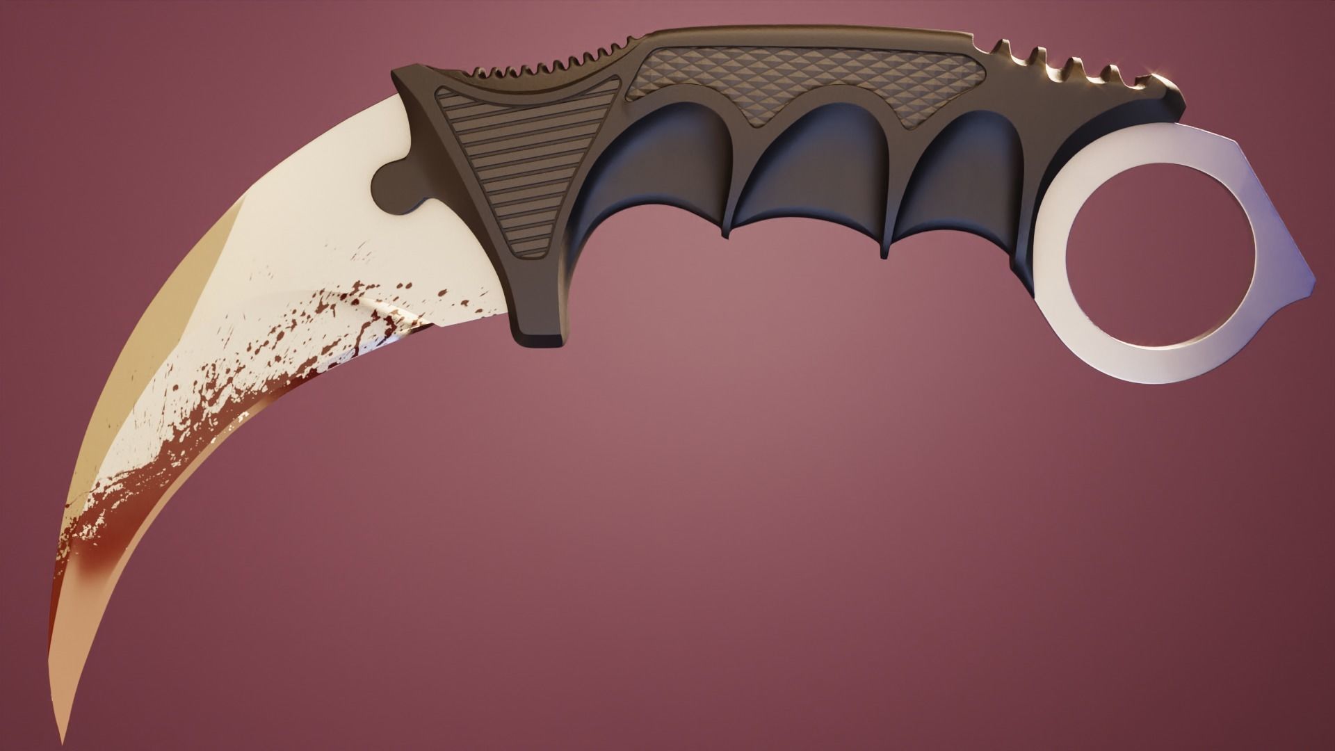 karambit knife - PBR Low-poly 3D model_2