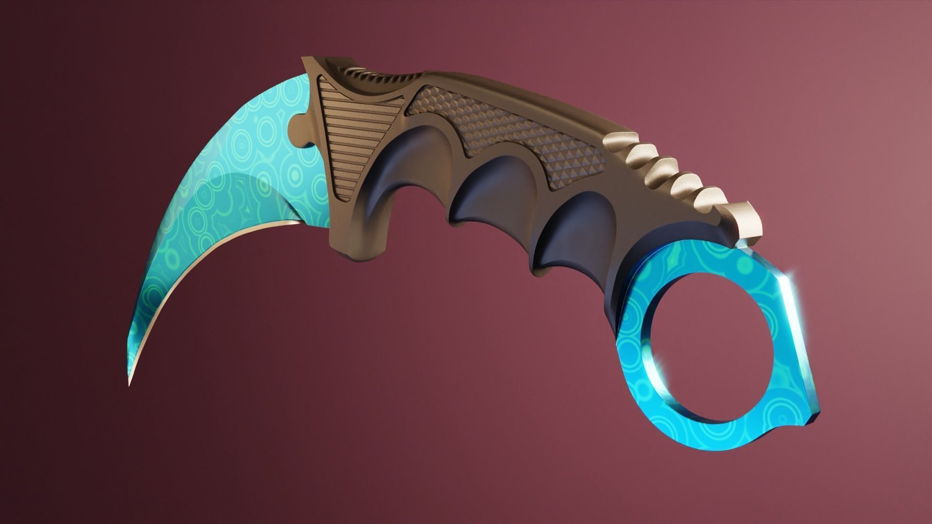 karambit knife - PBR Low-poly 3D model_8