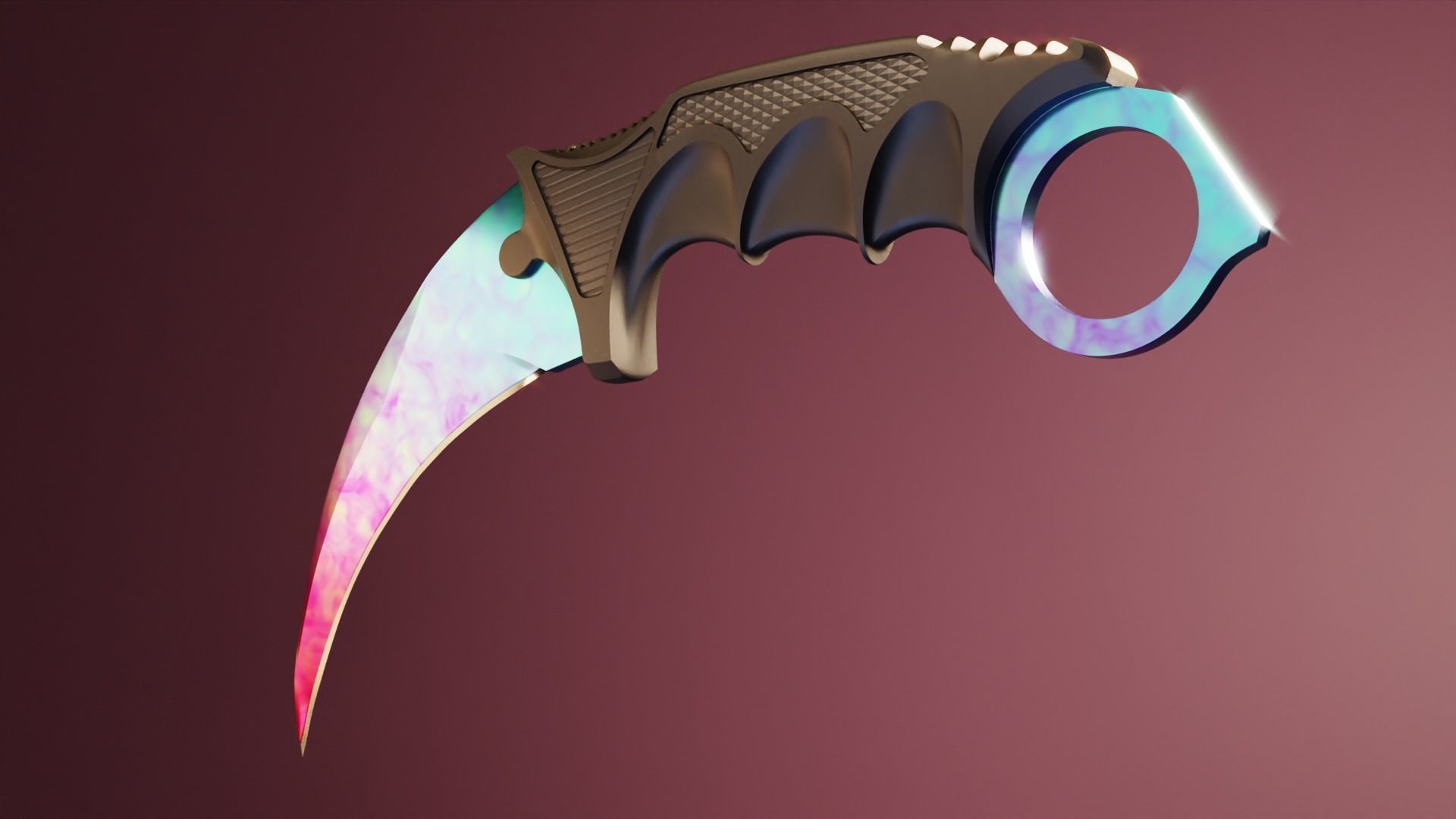 karambit knife - PBR Low-poly 3D model_6