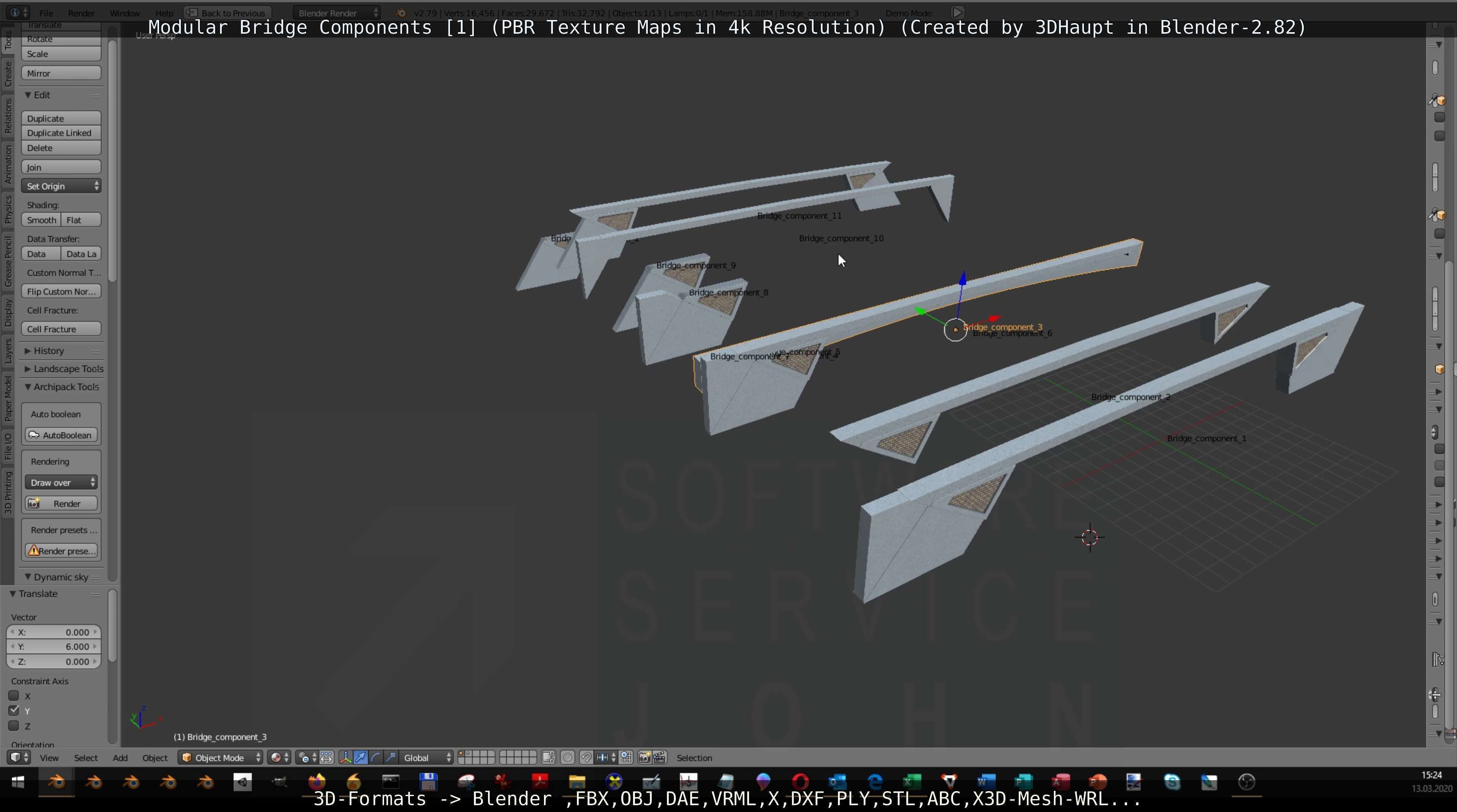 Modular Bridge Components 1  3D model_79