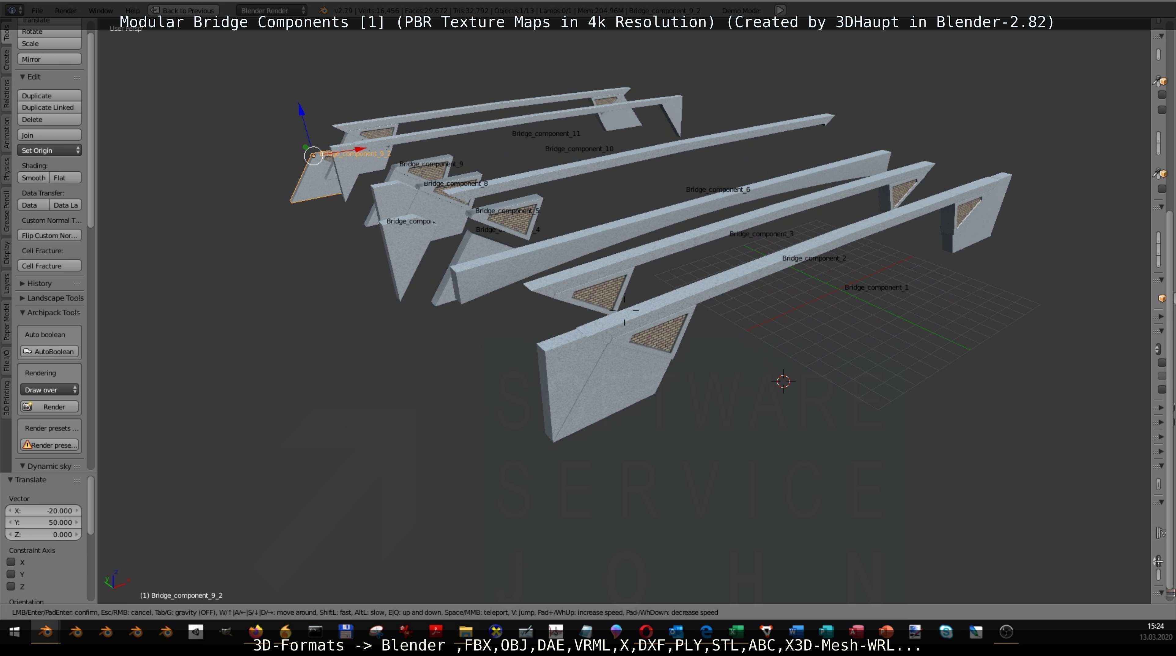Modular Bridge Components 1  3D model_48