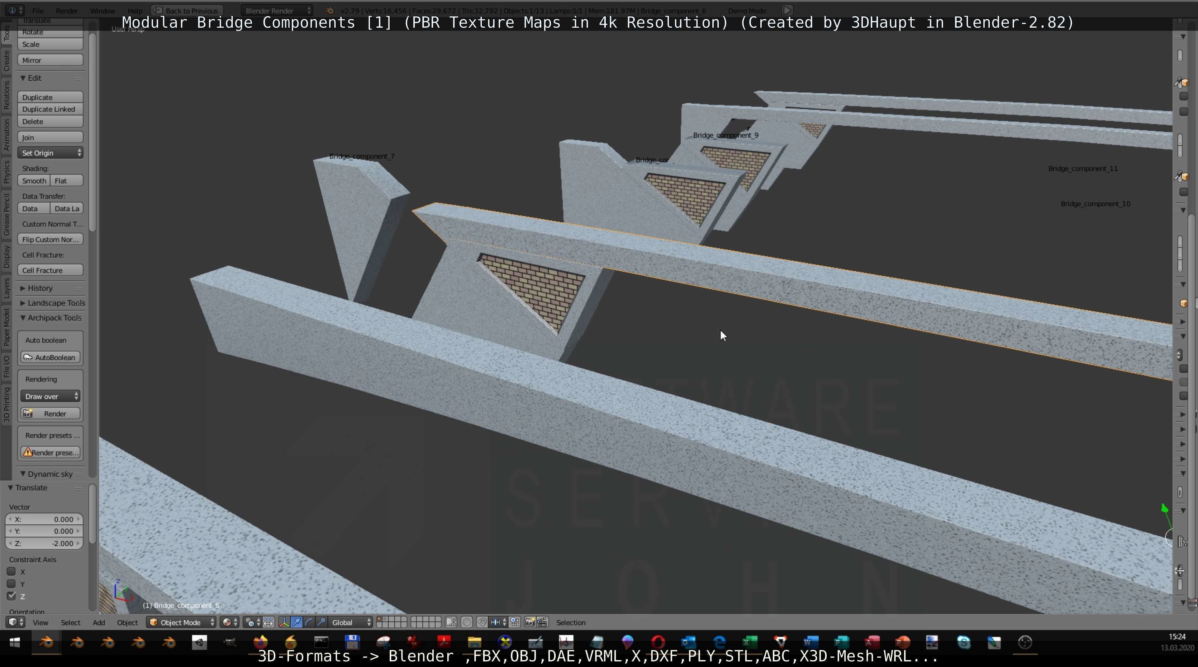 Modular Bridge Components 1  3D model_106