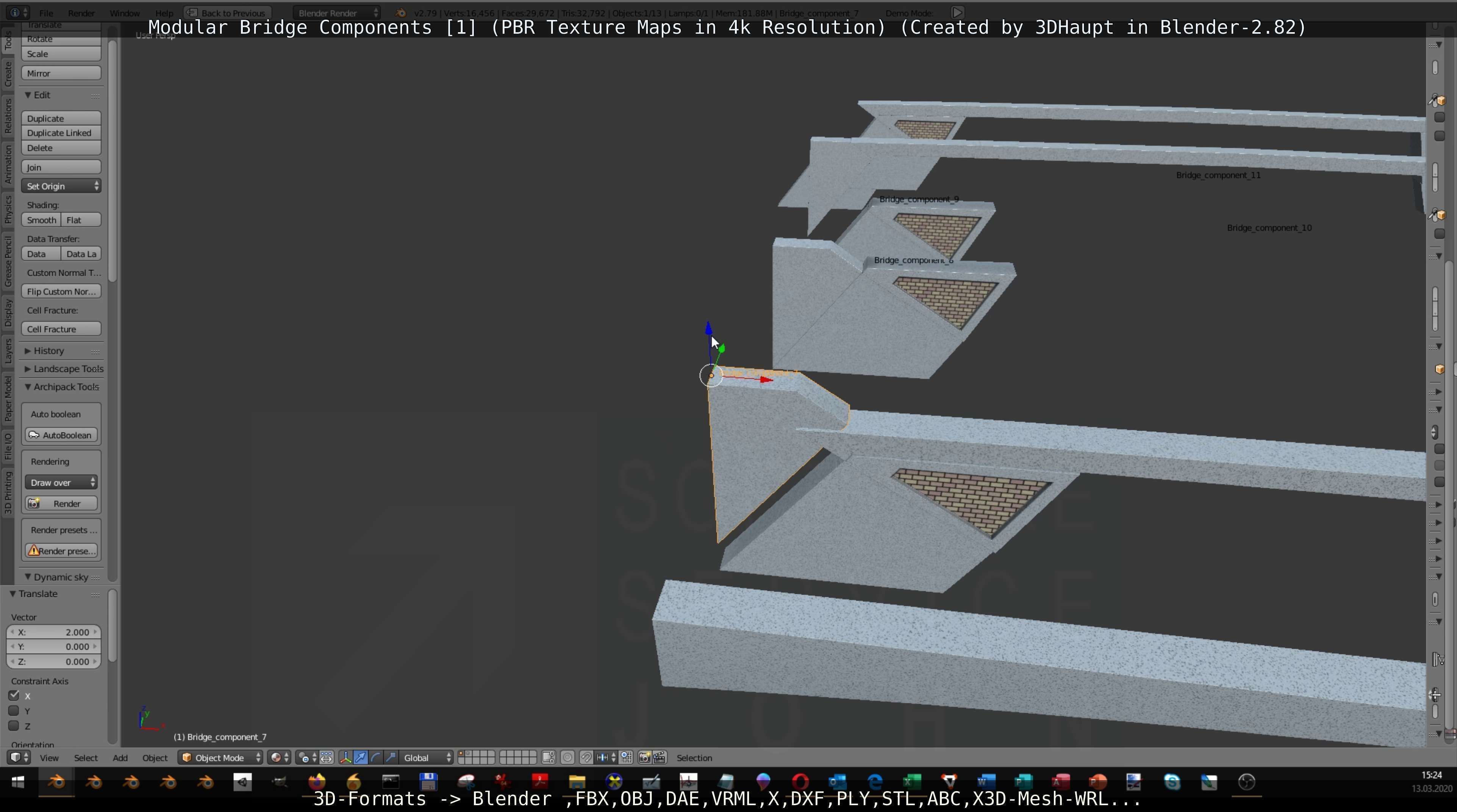 Modular Bridge Components 1  3D model_110