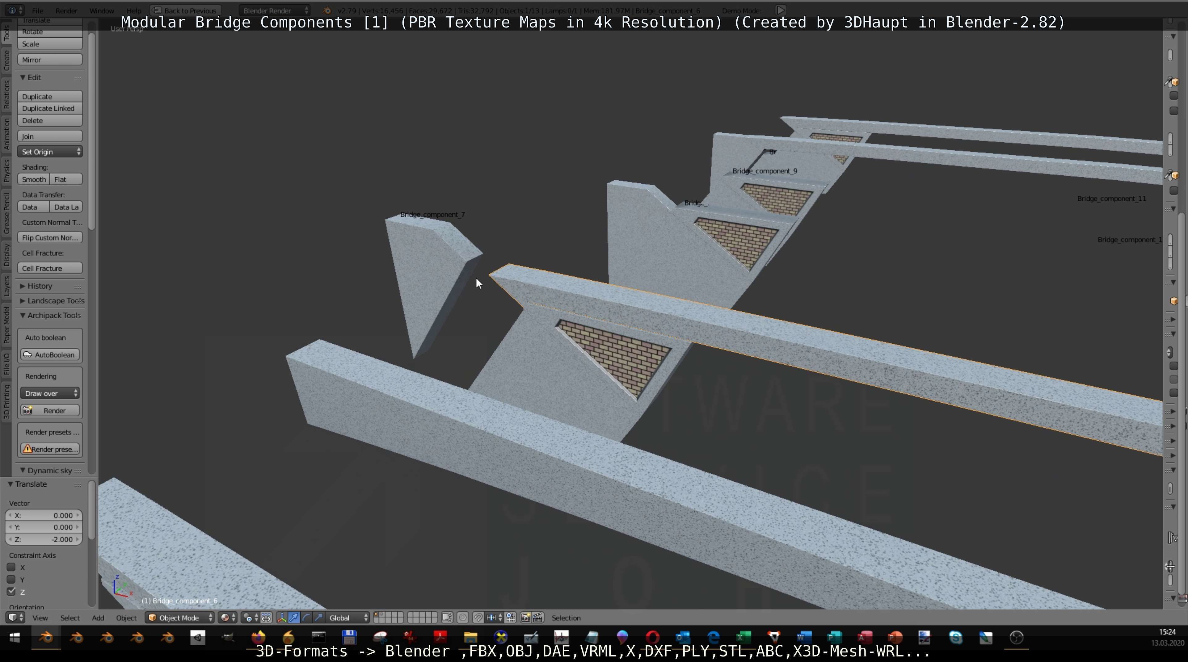 Modular Bridge Components 1  3D model_100