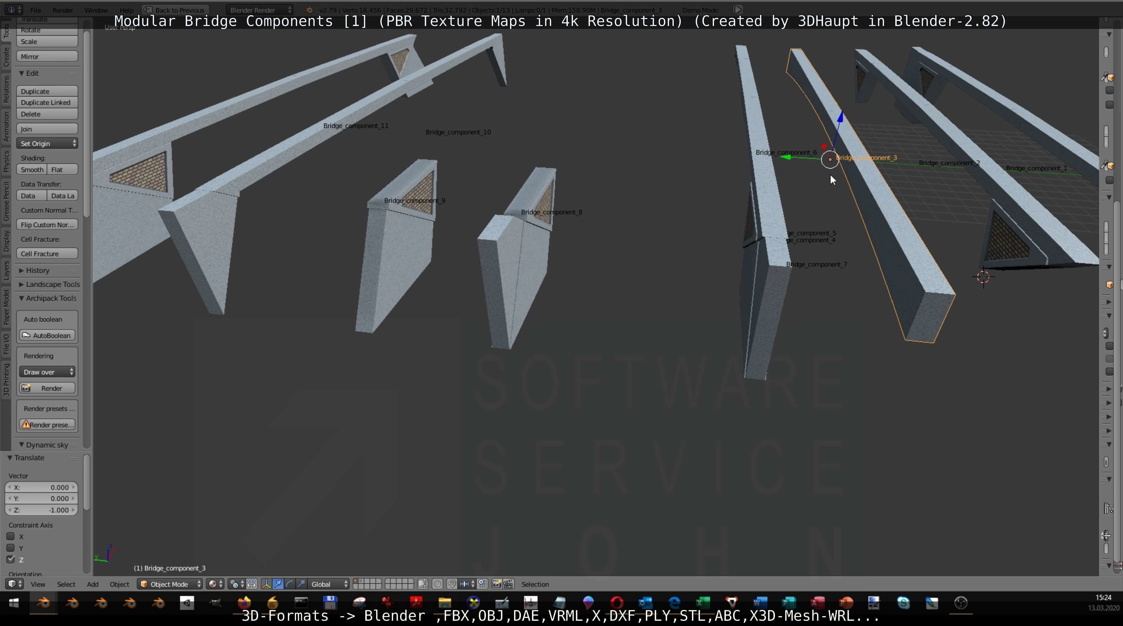 Modular Bridge Components 1  3D model_137