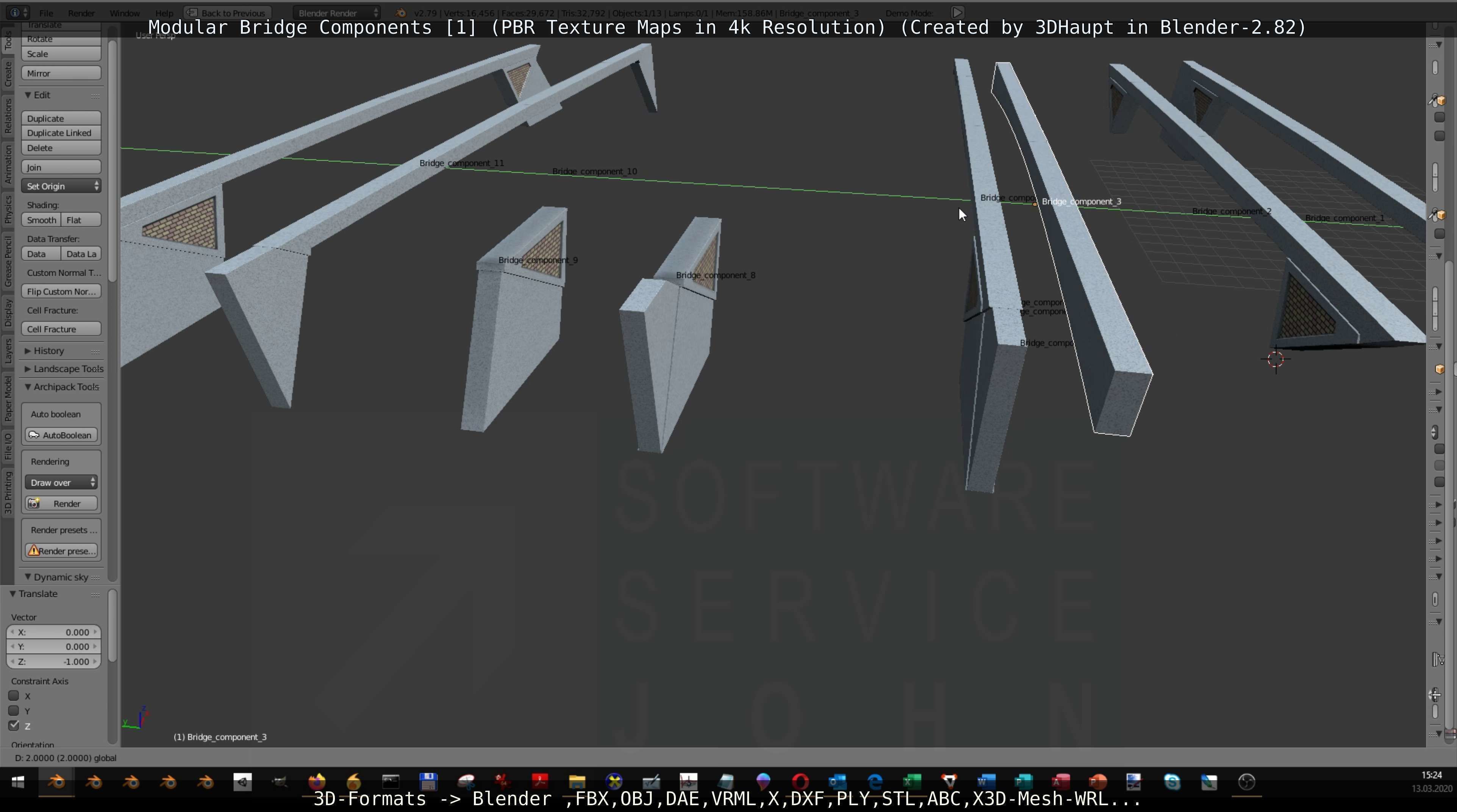 Modular Bridge Components 1  3D model_138
