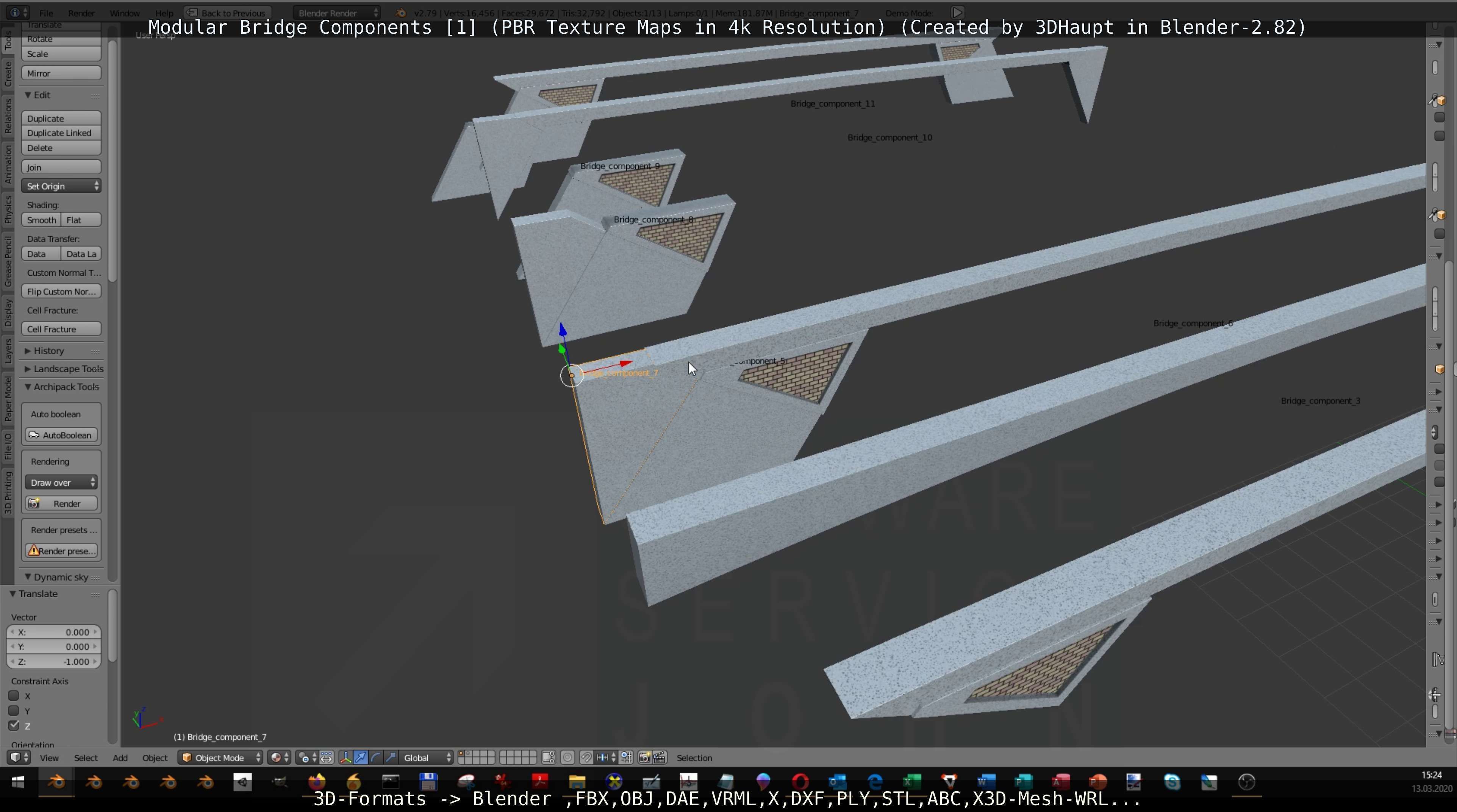 Modular Bridge Components 1  3D model_125