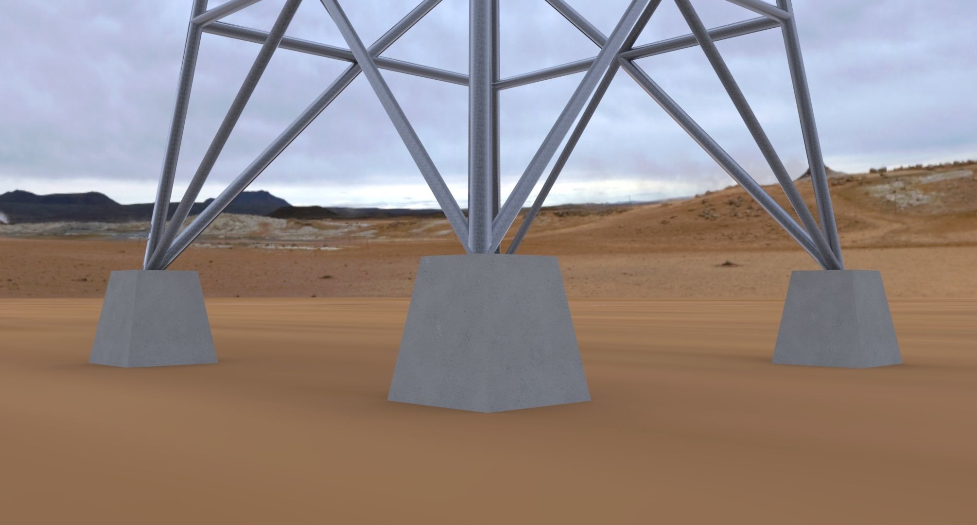 ELECTRICITY TOWER SET - 2 PIECES 3D Model Collection_7