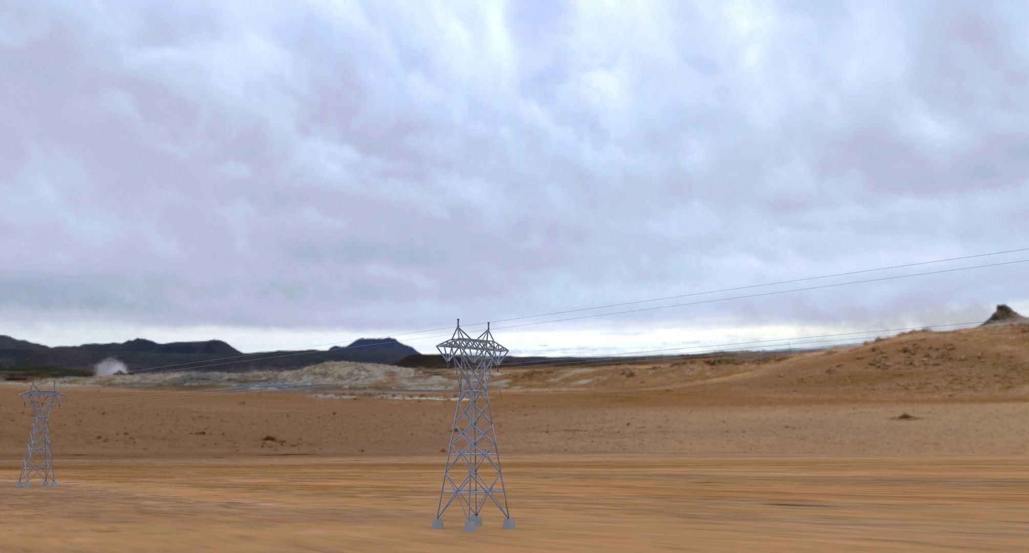 ELECTRICITY TOWER SET - 2 PIECES 3D Model Collection_5