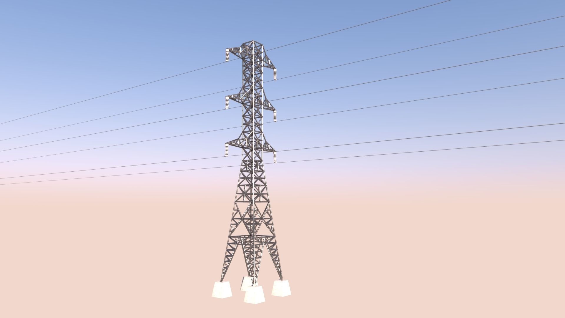 ELECTRICITY TOWER SET - 2 PIECES 3D Model Collection_24