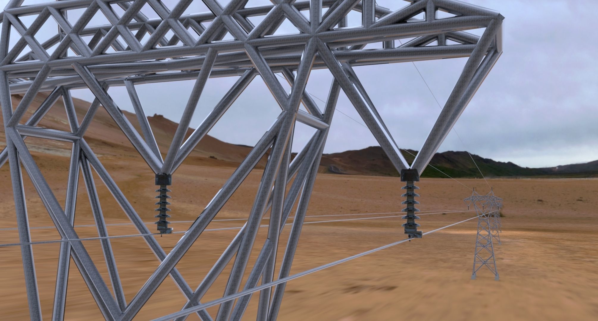 ELECTRICITY TOWER SET - 2 PIECES 3D Model Collection_20