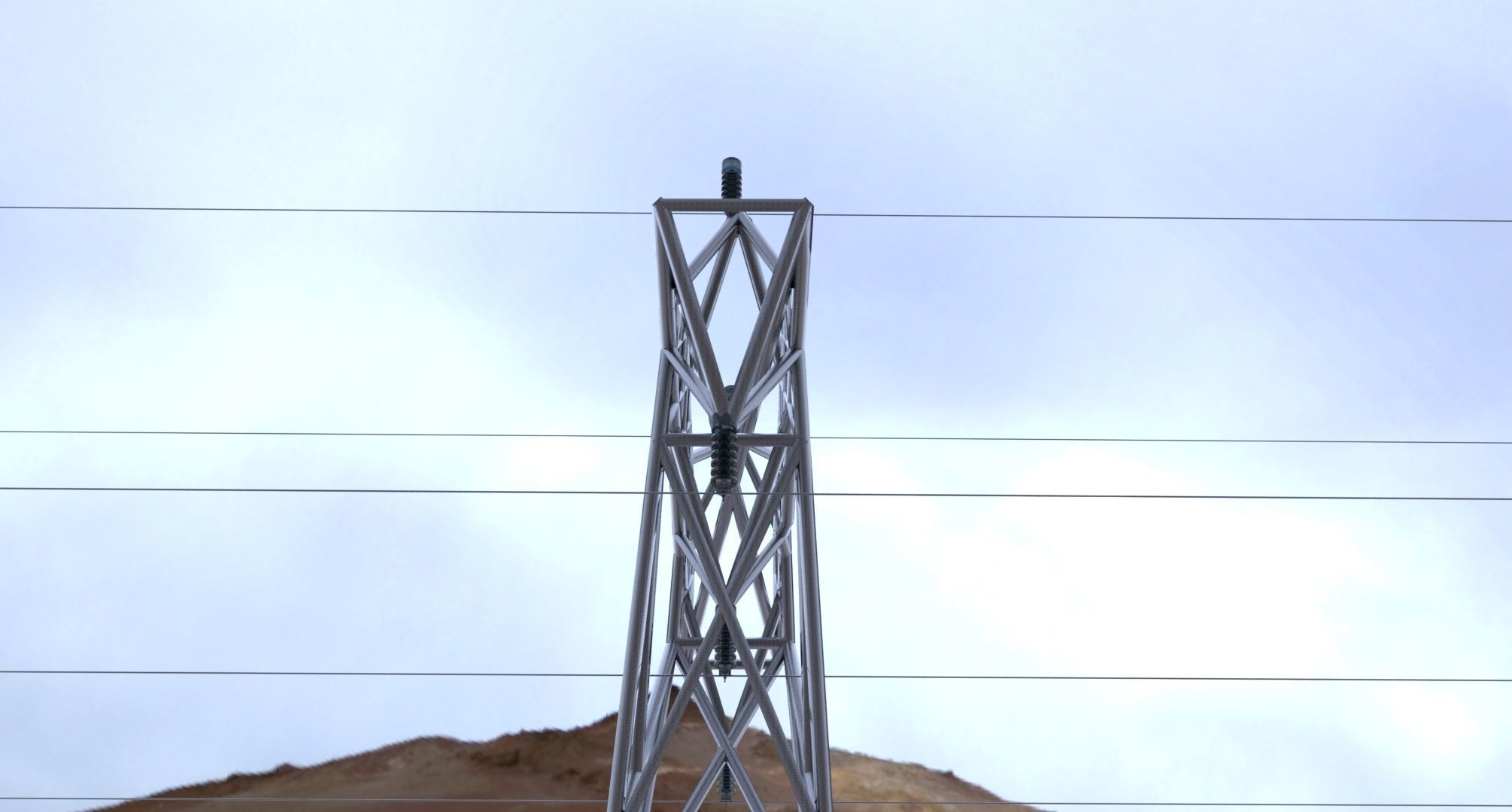 ELECTRICITY TOWER SET - 2 PIECES 3D Model Collection_9