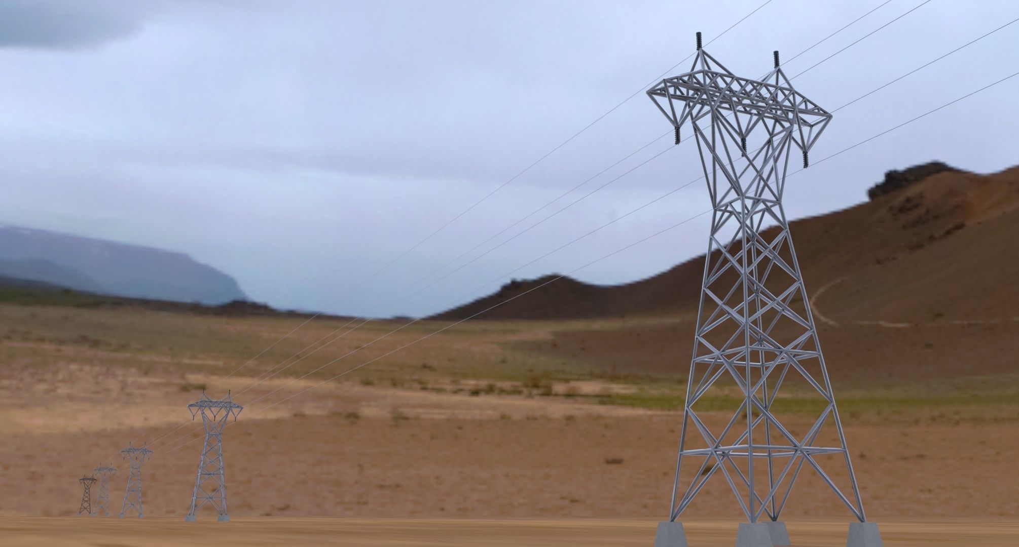 ELECTRICITY TOWER SET - 2 PIECES 3D Model Collection_13