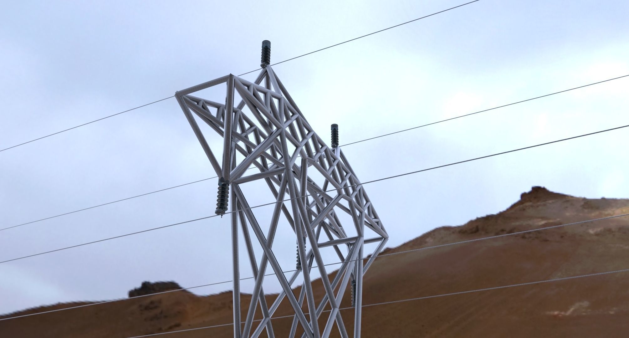 ELECTRICITY TOWER SET - 2 PIECES 3D Model Collection_12