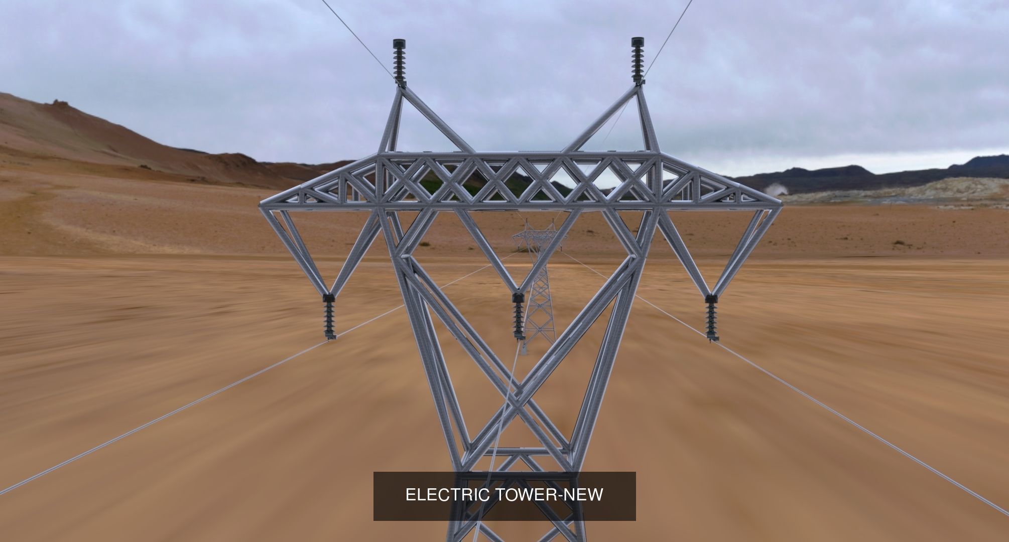 ELECTRICITY TOWER SET - 2 PIECES 3D Model Collection_4