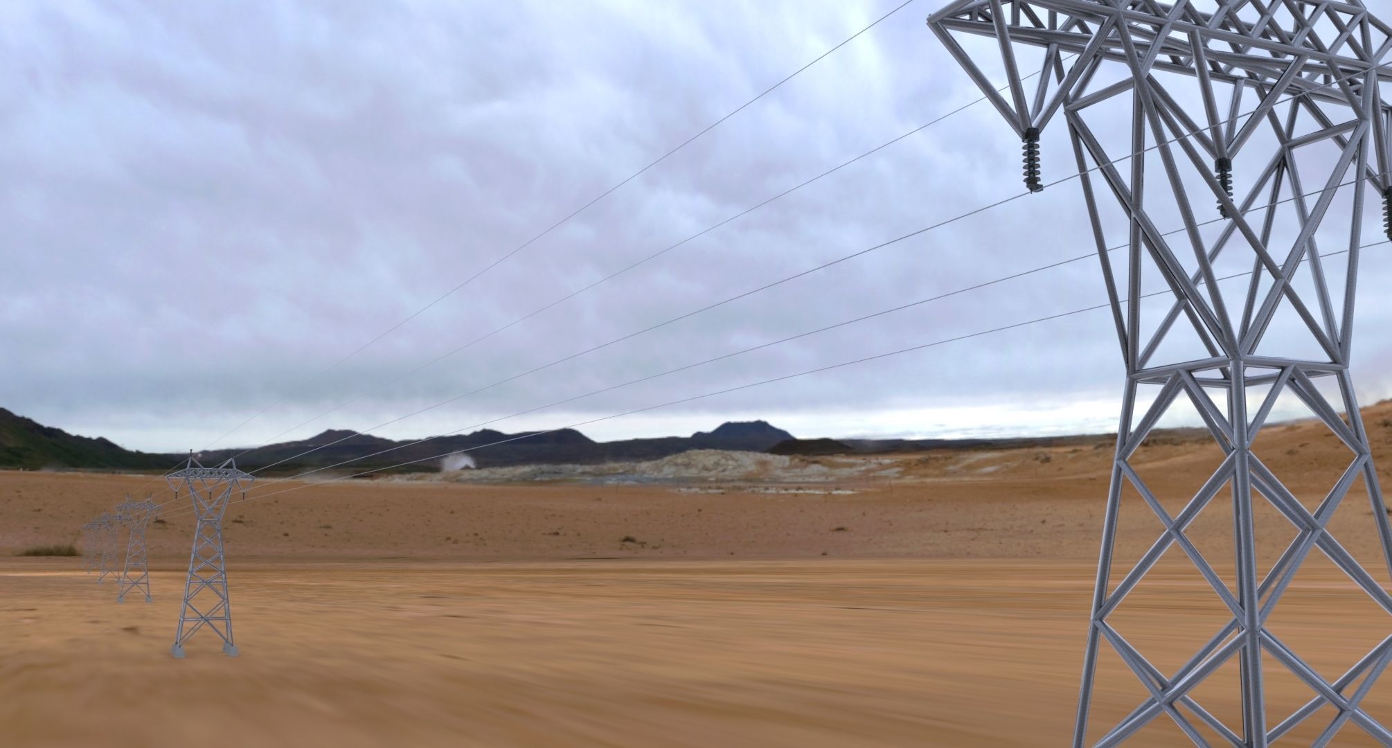 ELECTRICITY TOWER SET - 2 PIECES 3D Model Collection_14