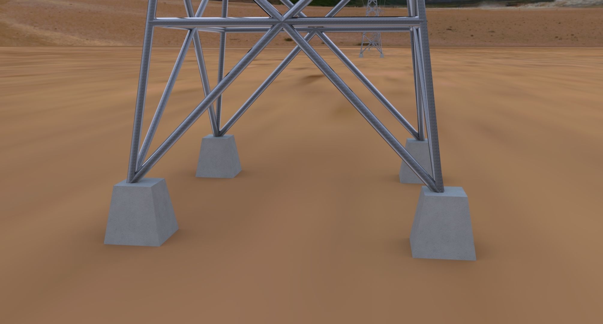 ELECTRICITY TOWER SET - 2 PIECES 3D Model Collection_8