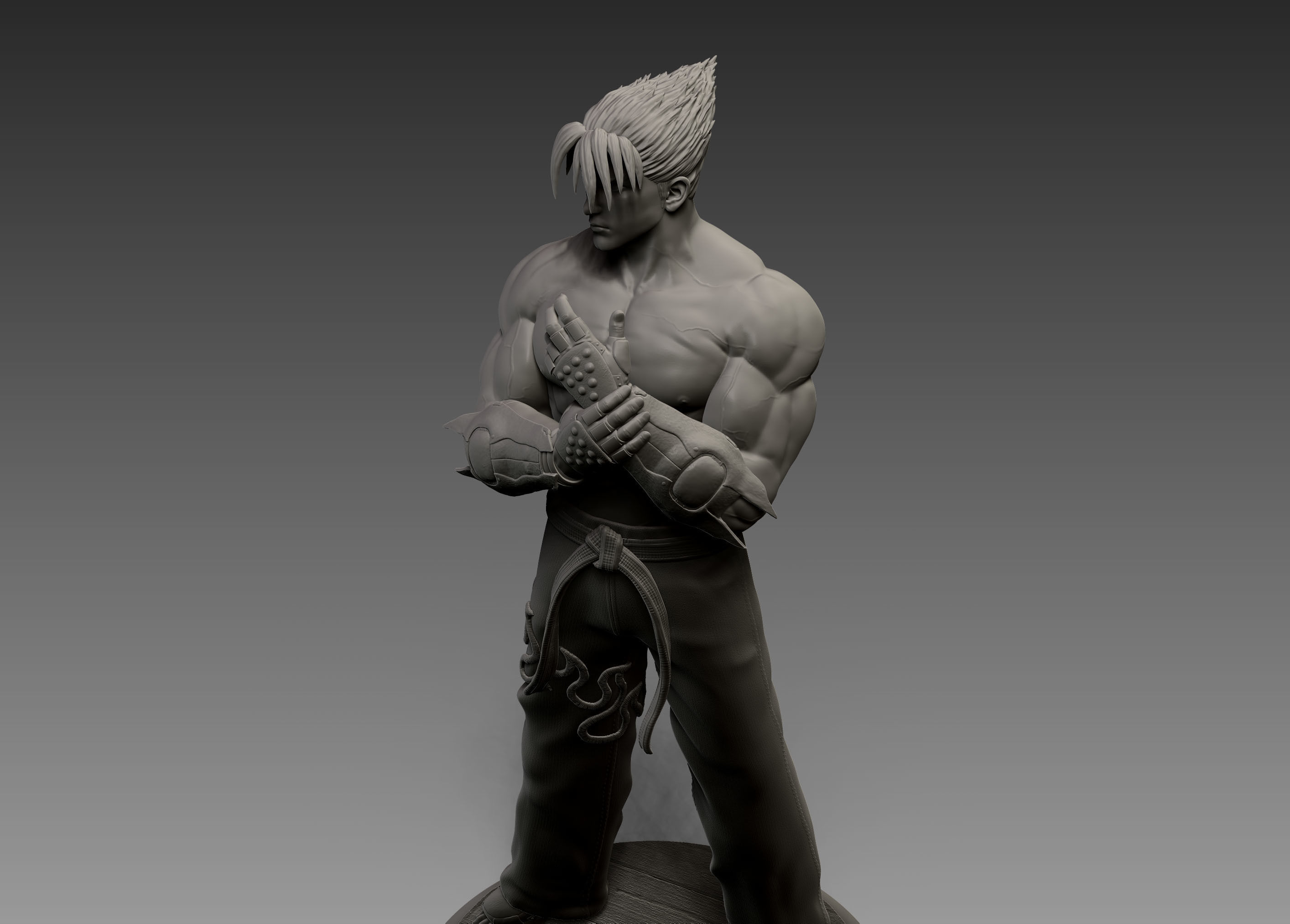 Jin Kazama Tekken fan-art statue 3D print model_9