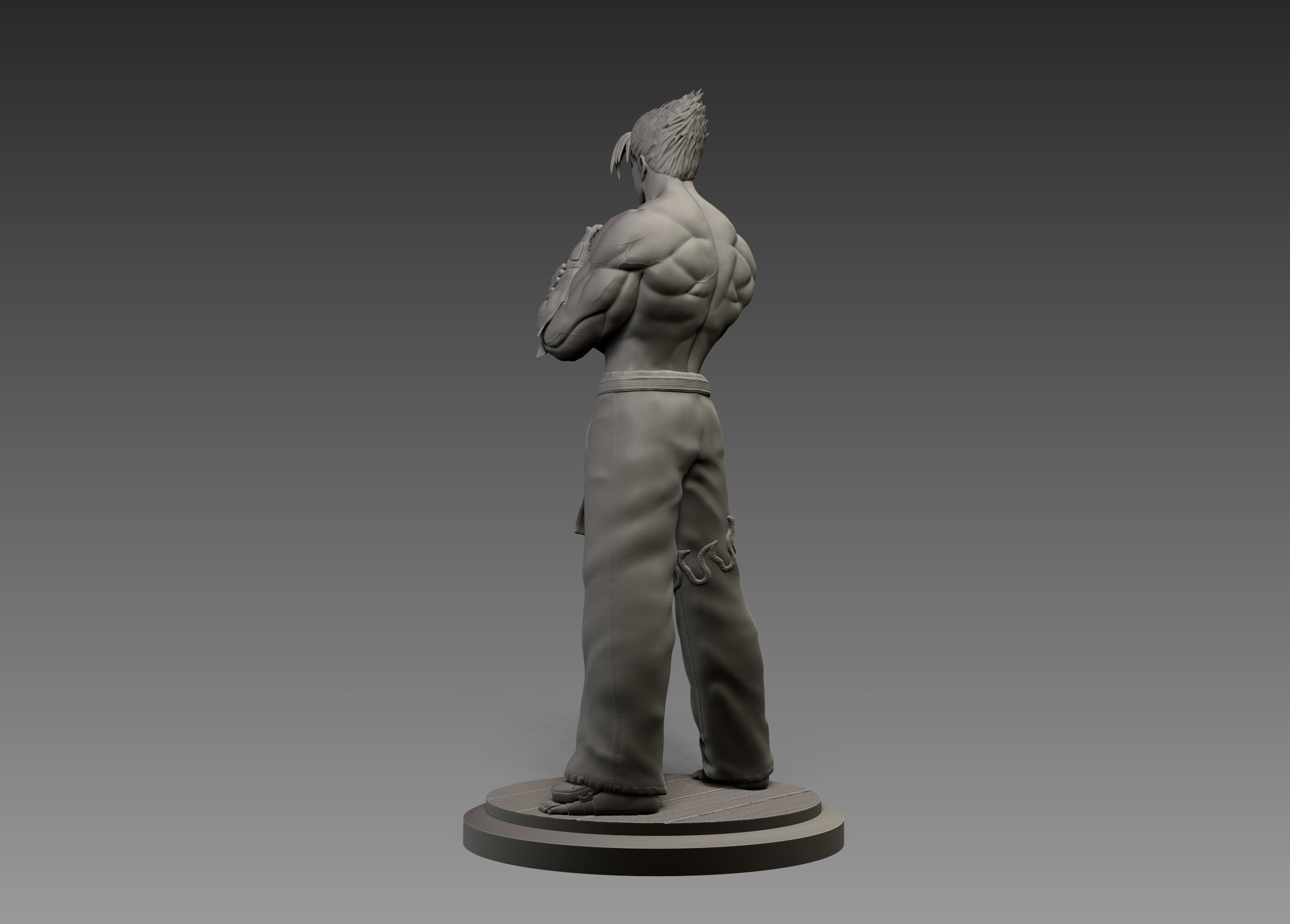 Jin Kazama Tekken fan-art statue 3D print model_8