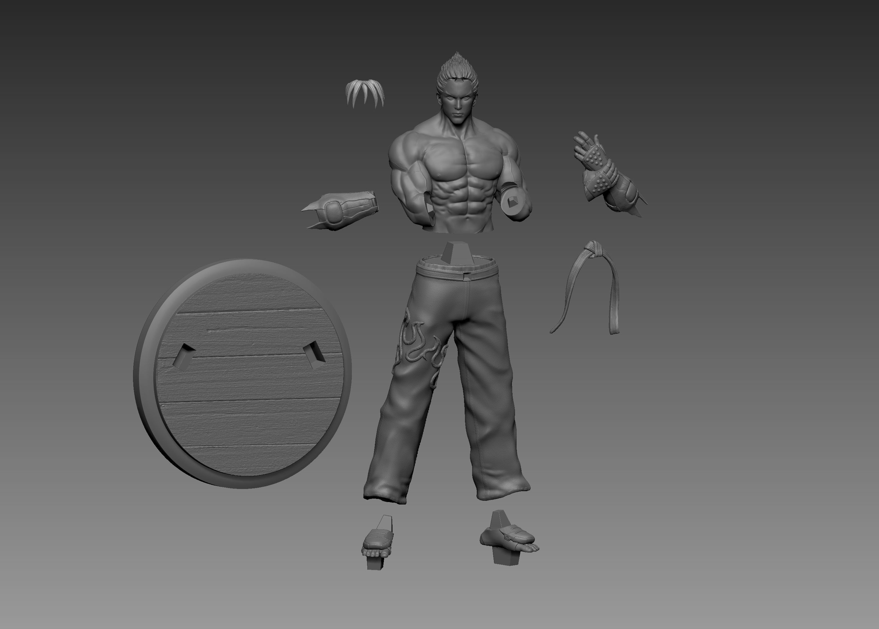 Jin Kazama Tekken fan-art statue 3D print model_6