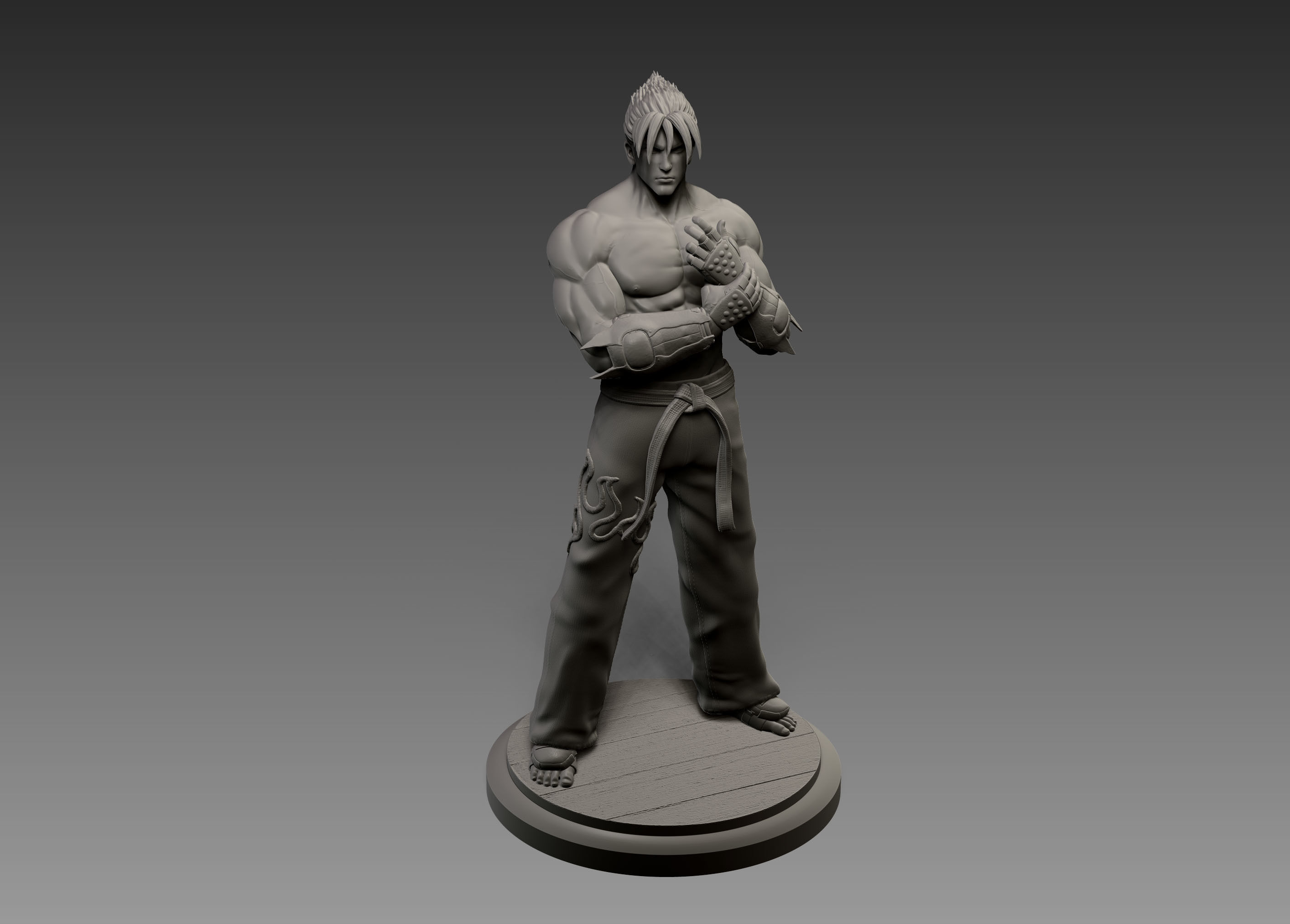 Jin Kazama Tekken fan-art statue 3D print model_7