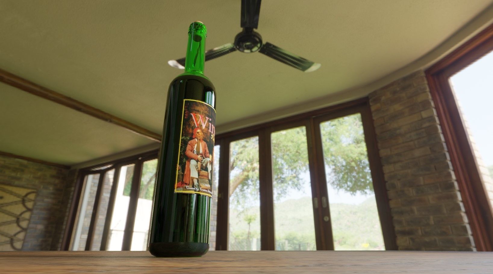 Wine Bottle - Garrafa de Vinho 3D model_1