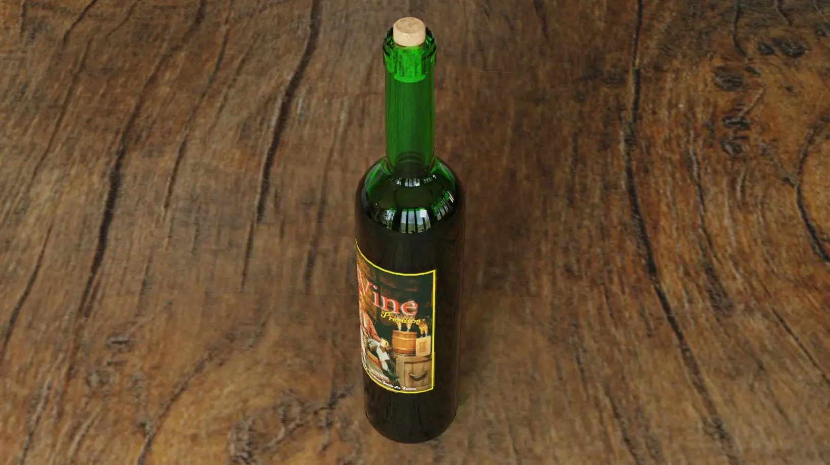 Wine Bottle - Garrafa de Vinho 3D model_0