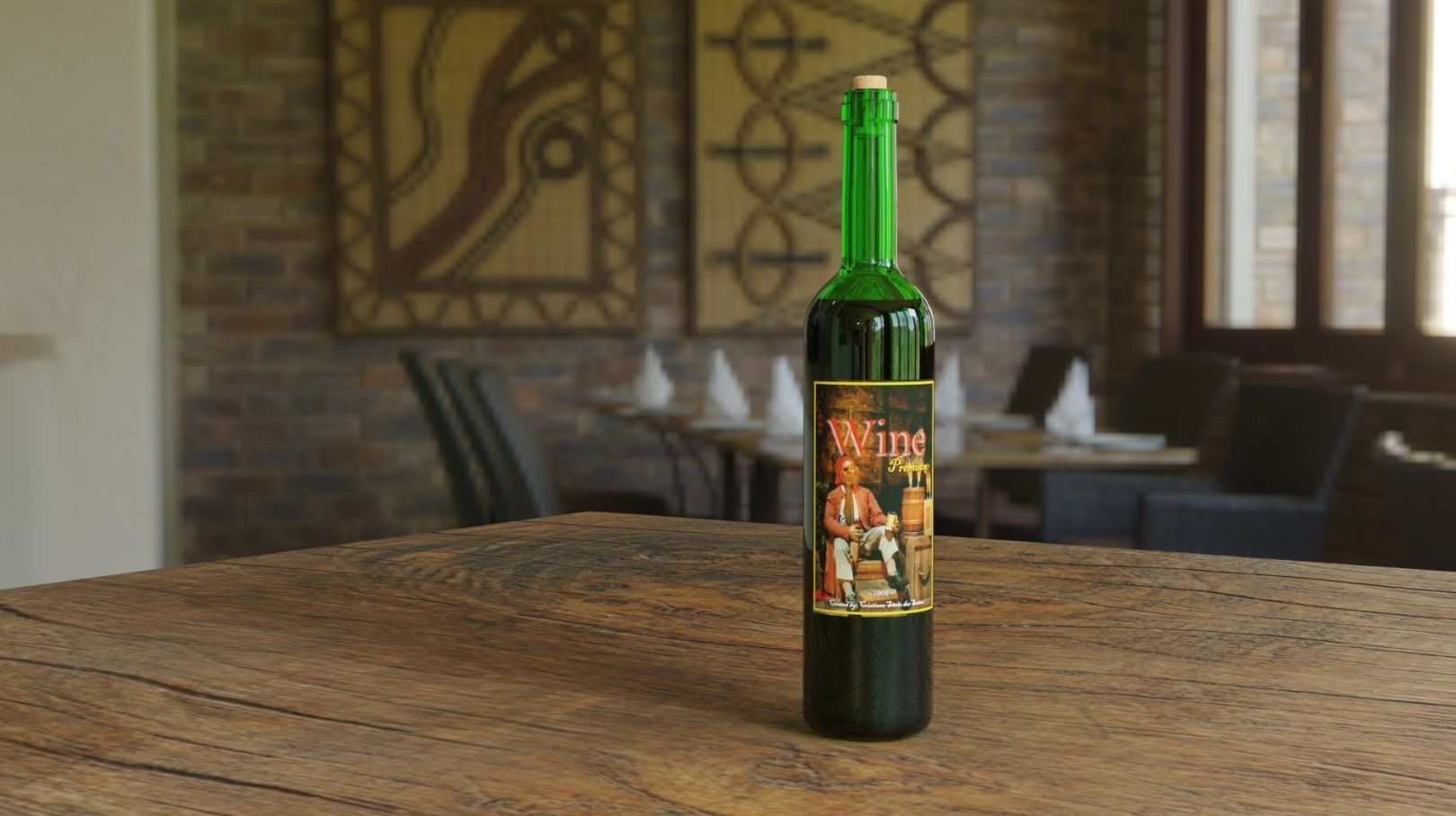 Wine Bottle - Garrafa de Vinho 3D model_5