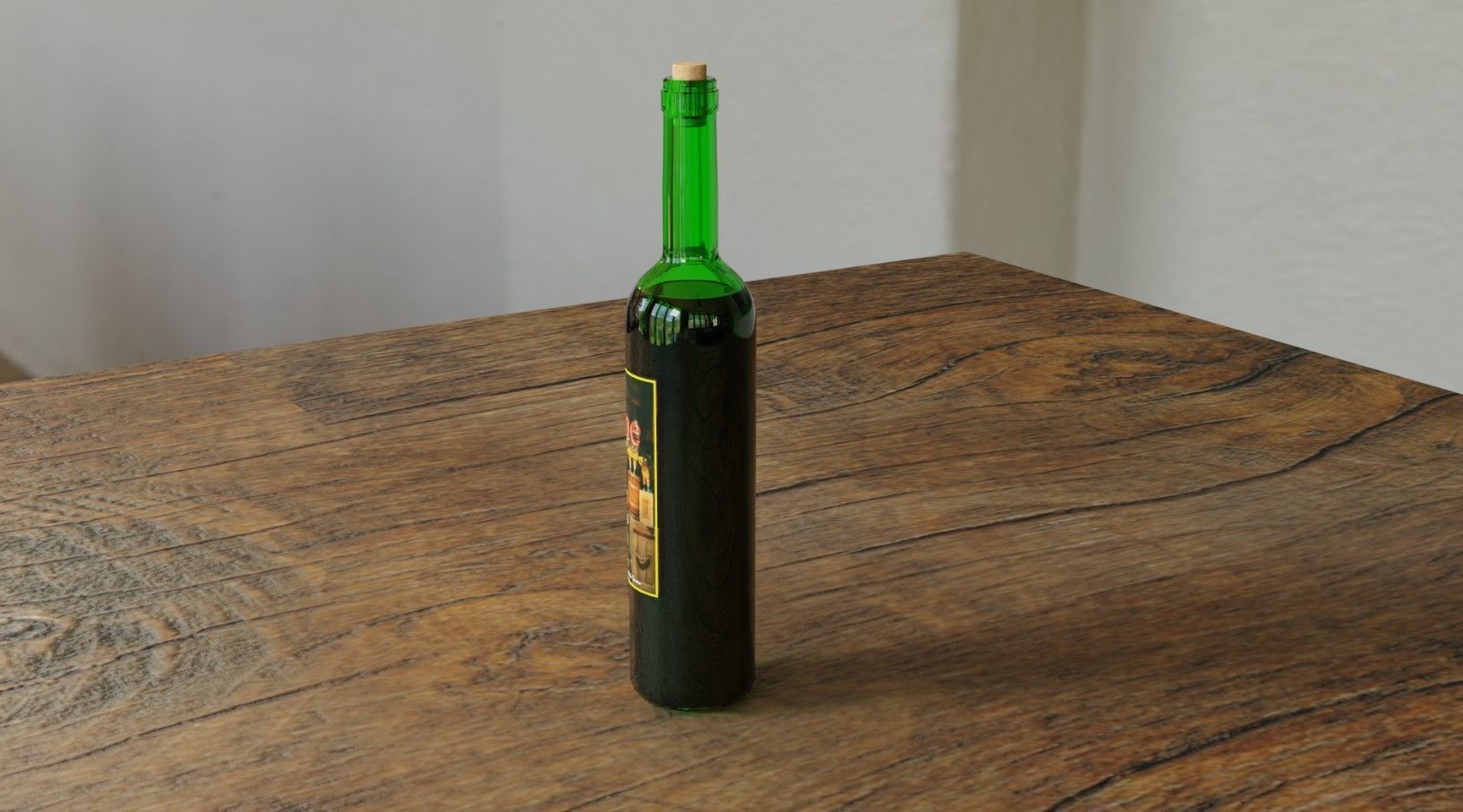Wine Bottle - Garrafa de Vinho 3D model_3