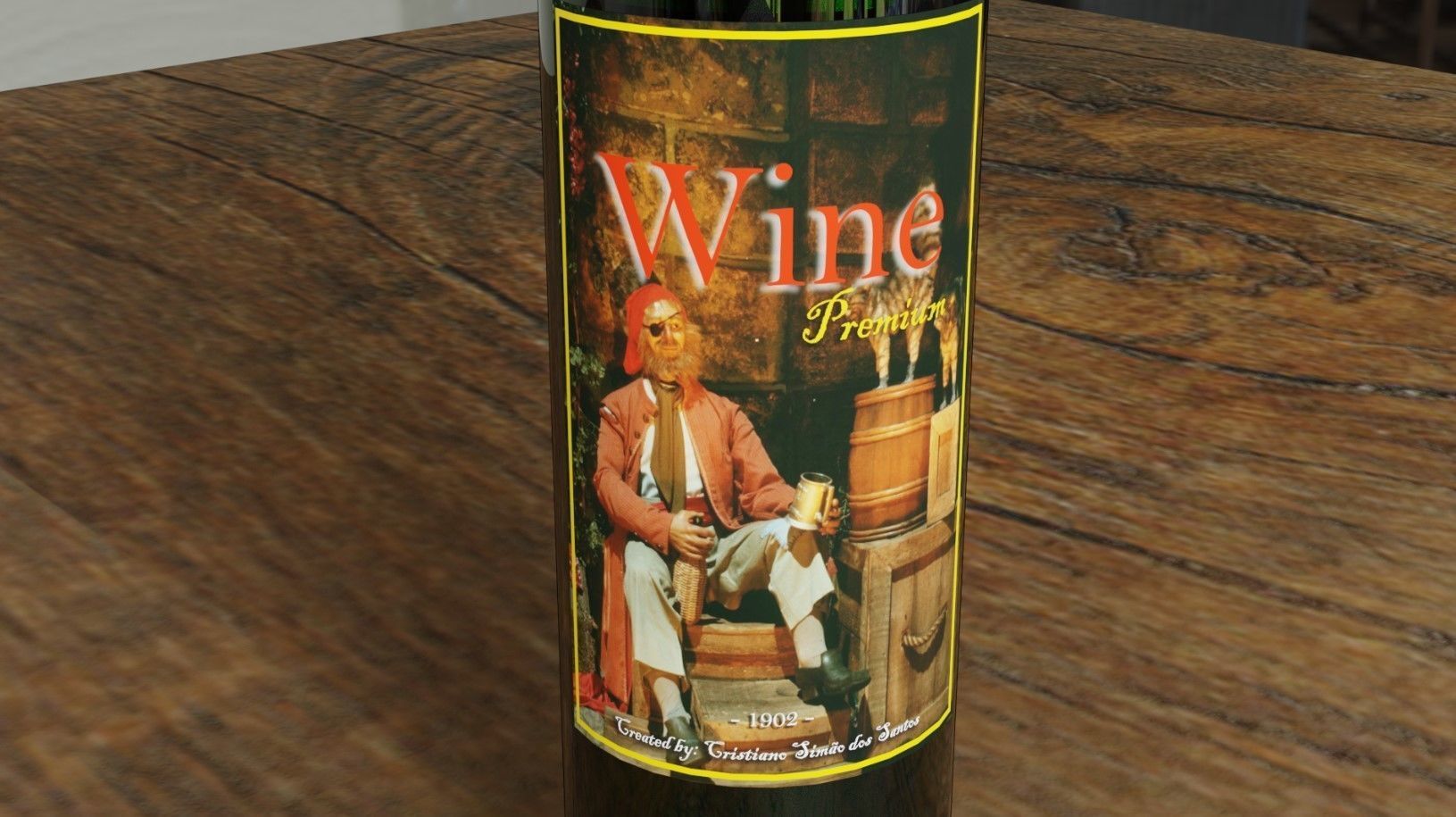 Wine Bottle - Garrafa de Vinho 3D model_2