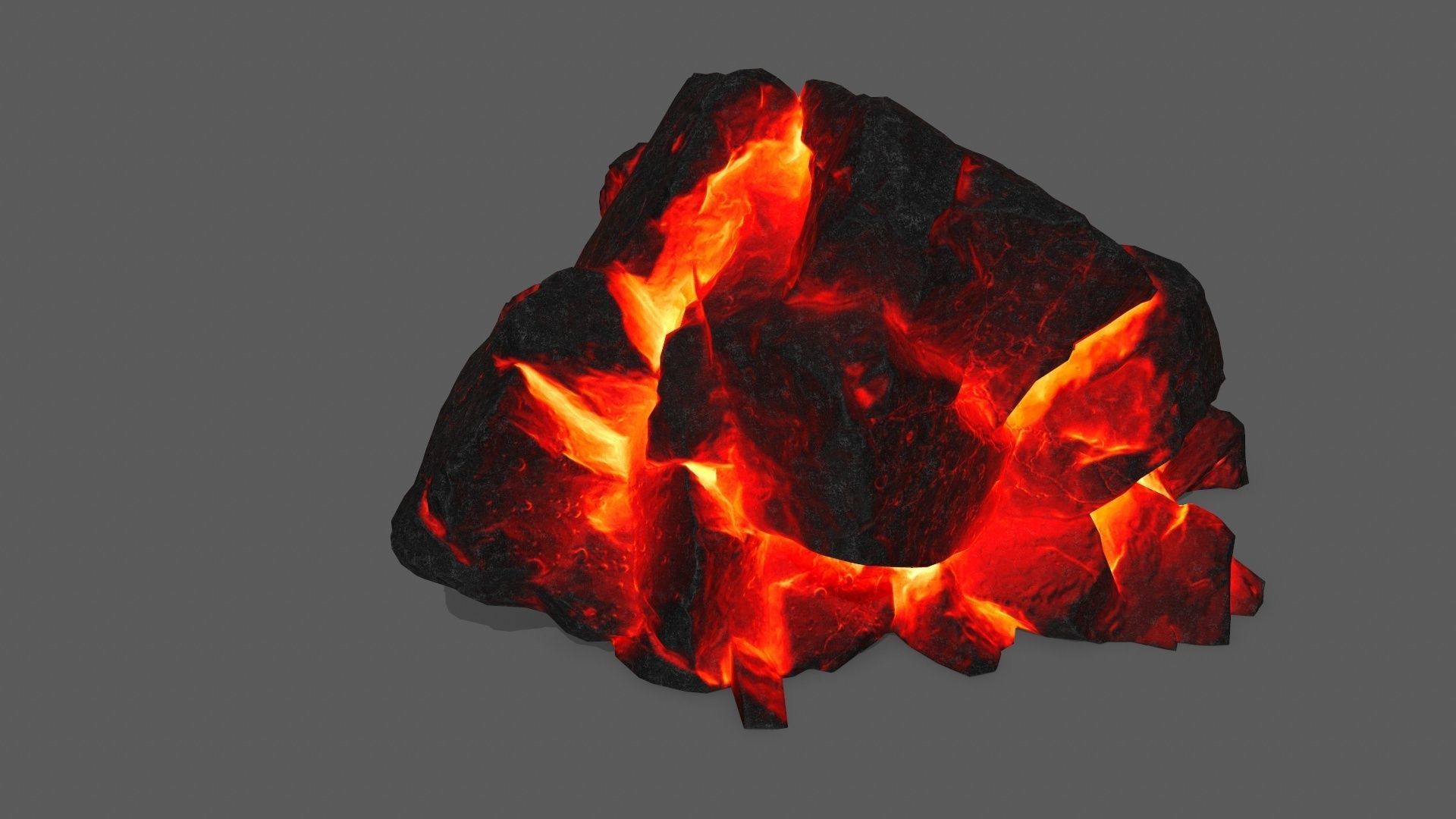 rocks piece of coal Low-poly 3D model_14